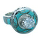 Turquoise Cubic Zirconia Sterling Silver Ring Size 5-3/4 LX113238